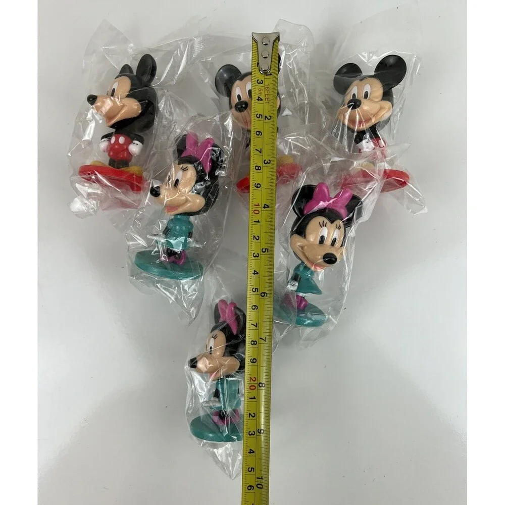 Sealed Set Of 6 Mickey Mouse & Minnie Mouse Cake Toppers Party Cupcake Toppers